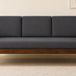 Halk Sheesham Wood 3 Seater Sofa In Grey Colour