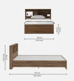 Hamta Decoration Engineered Wood Single Bed with Headboard Storage Wooden Bed for Bedroom Living Room Home - Image 6
