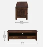 Harborwood Sheesham Wood TV Console in Scratch Resistant Warm Walnut Finish - Image 3