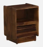 Harlo Acacia Wood Bedside Table in Rustic Natural Finish - Image 3