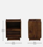Harlo Acacia Wood Bedside Table in Rustic Natural Finish - Image 8
