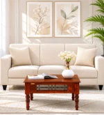 Hazel Solid Wood Coffee Table in Teak Finish