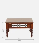 Hazel Solid Wood Coffee Table in Teak Finish - Image 4