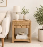 Hivona Luxury Wooden Bedside Table for Bedroom