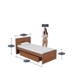 Huren Sheesham Wood Single Bed In Honey Oak Finish With Trundle - Image 7