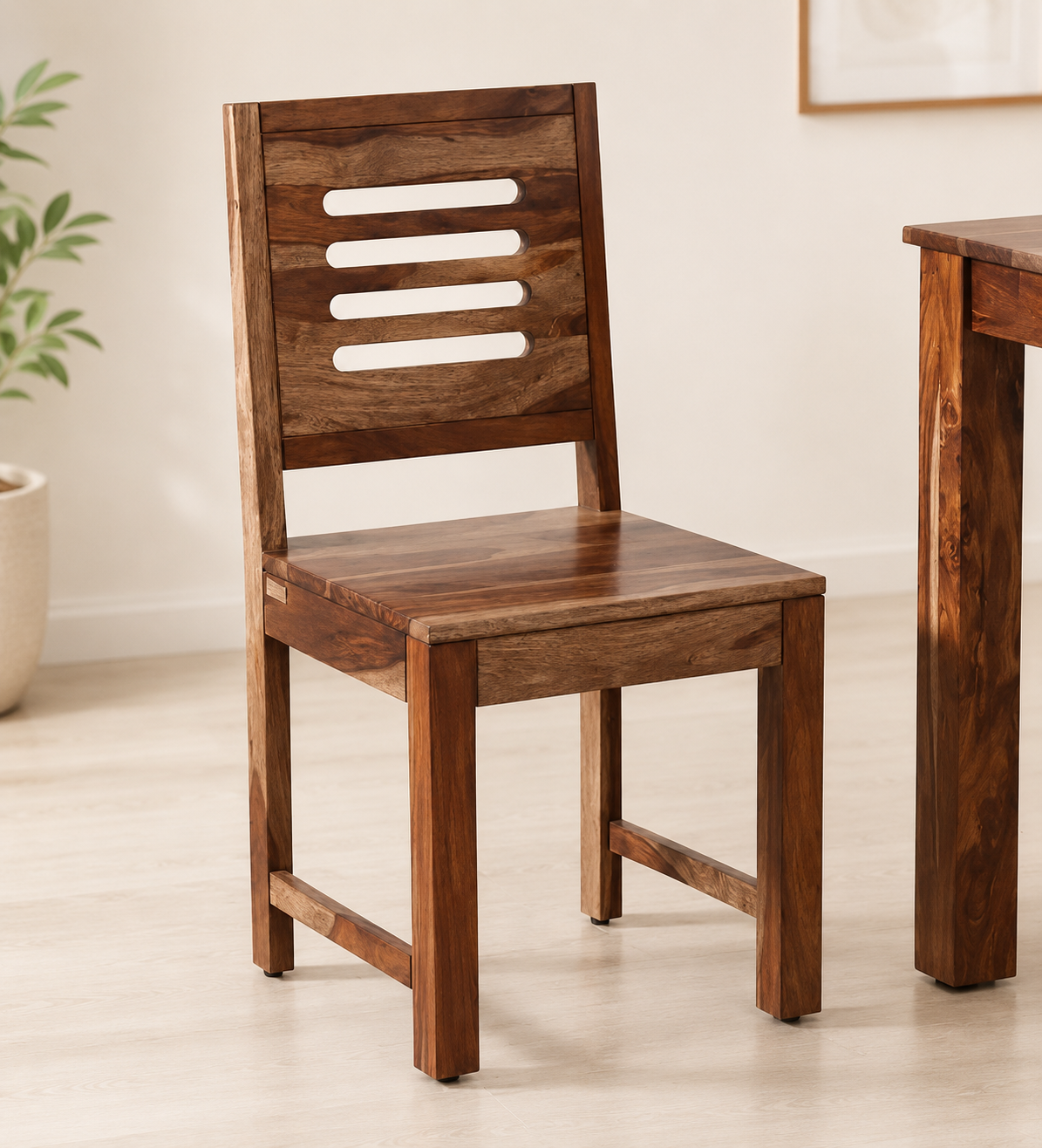 Hurora Sheesham Wood Chair in Dark Walnut Finish classic wood (1) Hurora Sheesham Wood Chair in Dark Walnut Finish (SET OF 2) - Image 1