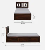 Iarthvia Solid Wood Single Bed in Raw Natural Finish - Image 5