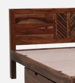 Iavana Premium Hydraulic Bed with Spacious Box Storage in Dark Walnut Finish - Image 2