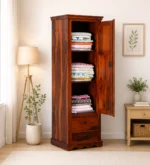 JasaCraft Rustic Oak Bedroom Wardrobe with Drawers