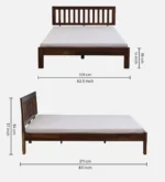 Jenvoria Modern Natural Finish King Size Wooden Bed with Premium Design - Image 5