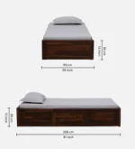 Jexvira Solid Wood Single Bed with Elegant Appearance and Durable Structure for Everyday Use - Image 3