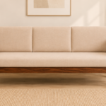 Aura Modern Wooden 3 Seater Sofa with Cushioned Seating
