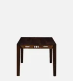 Kilgiri Premium Teak Wood 4 Seater Rectangular Dining Table in Walnut Finish - Image 2