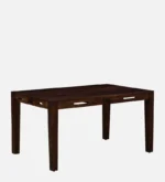 Kilgiri Premium Teak Wood 4 Seater Rectangular Dining Table in Walnut Finish - Image 3