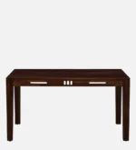Kilgiri Premium Teak Wood 4 Seater Rectangular Dining Table in Walnut Finish - Image 4
