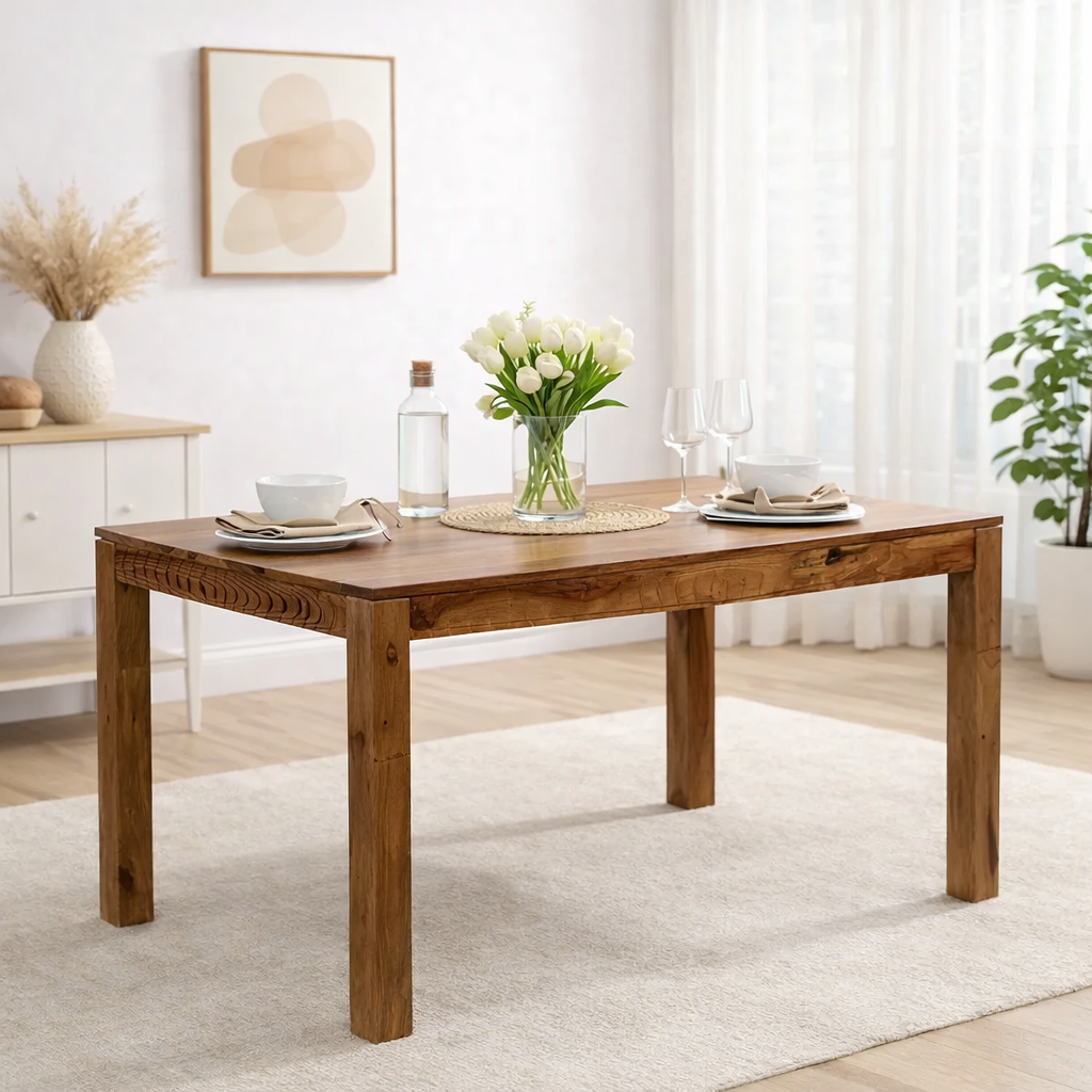 Kivaro Modern Natural Finish Dining Table classic wood (1) Kivaro Modern Natural Finish Dining Table - Image 1