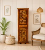 Kolimo Modern Engineered Wood Wardrobe in Teak Finish