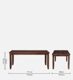 Korvyn Rustic Solid Sheesham Wood Dining Set for 8 People - Image 7