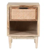 Kunvoria Handcrafted Solid Wood Nightstand in Teak Finish - Image 5
