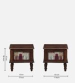 Kustin Wooden Bedside Table with Drawer & Open Shelf - Image 4