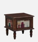 Kustin Wooden Bedside Table with Drawer & Open Shelf - Image 6