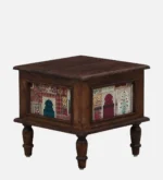 Kustin Wooden Bedside Table with Drawer & Open Shelf - Image 7
