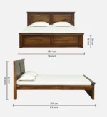 Liorentia Natural Sheesham Wood Bed with Modern Premium Finish - Image 8