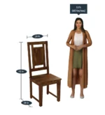 Lrenza Sheesham Wood Side Chair in Rustic Finish - Image 4