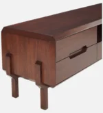 Luxury Walnut Finish TV Unit with Backlit Panel Design - Image 2