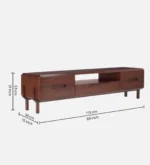 Luxury Walnut Finish TV Unit with Backlit Panel Design - Image 5