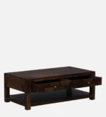 Mango Wood Rustic Farmhouse Coffee Table in Dark Walnut - Image 8