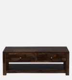 Mango Wood Rustic Farmhouse Coffee Table in Dark Walnut - Image 6