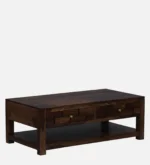 Mango Wood Rustic Farmhouse Coffee Table in Dark Walnut - Image 5