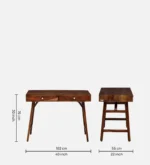 Mans Sheesham Wood Writing Table In Scratch Resistant Provincial Teak Finish - Image 3