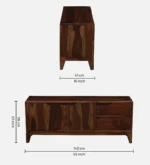 Maplehurst Sheesham Wood TV Stand in UV Resistant Aged Walnut Finish - Image 7