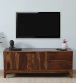 Maplehurst Sheesham Wood TV Stand in UV Resistant Aged Walnut Finish - Image 8