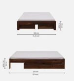 Marnixa Sheesham Wood Storage Bed in Earthy Wood Finish - Image 2