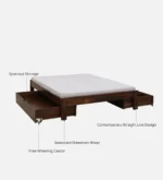Marnixa Sheesham Wood Storage Bed in Earthy Wood Finish - Image 6