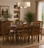 Mealora Classic 6 Seater Dining Table Set with Strong Wooden Frame and Stylish Chairs