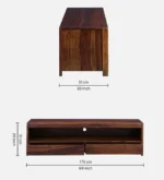 Minimalist Sheesham Wood TV Console with Open Shelf - Image 8