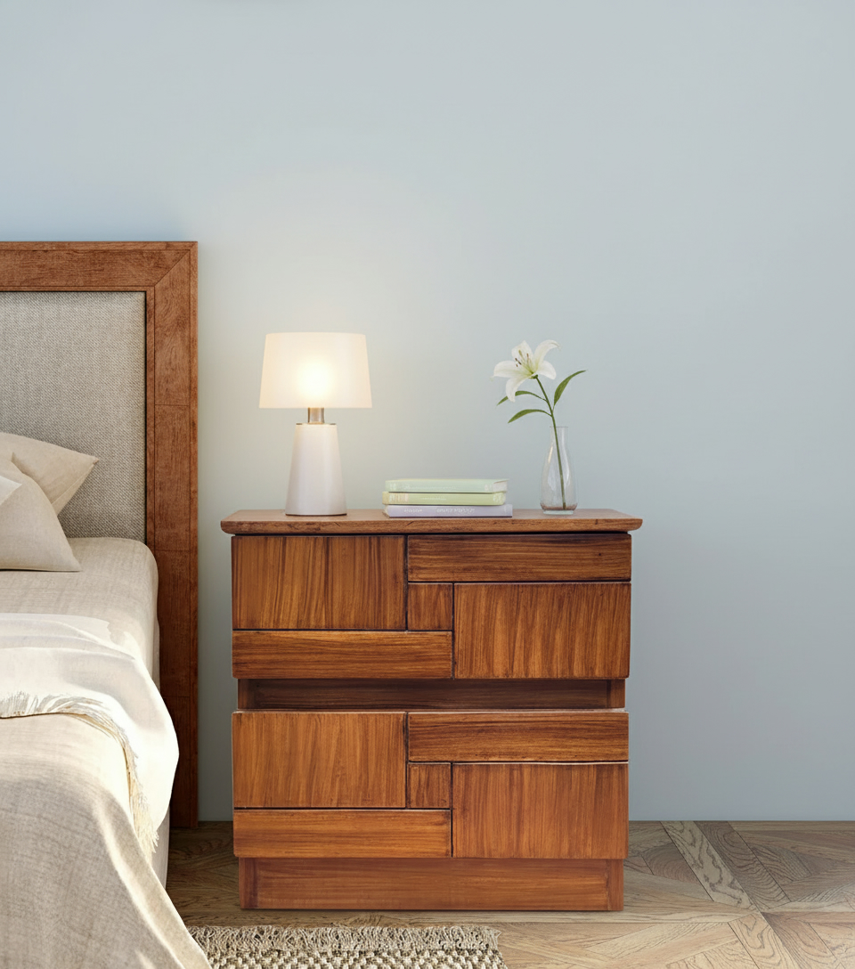 Mltrique Premium Sheesham Wood Nightstand with Storage Drawer classic wood (6) Mltrique Premium Sheesham Wood Nightstand with Storage Drawer - Image 1