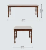 Mlvanto Premium 8 Seater Dining Table Set in Rich Teak Finish - Image 5