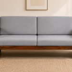 Verona Contemporary 3 Seater Sofa in Natural Wood Finish