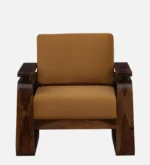 Monk Solid Sheesham Wood Luxury Single Seater Sofa in Walnut Finish - Image 4