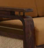 Monk Solid Sheesham Wood Luxury Single Seater Sofa in Walnut Finish - Image 5