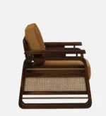 Monk Solid Sheesham Wood Luxury Single Seater Sofa in Walnut Finish - Image 6