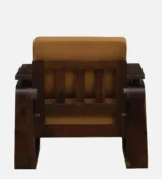 Monk Solid Sheesham Wood Luxury Single Seater Sofa in Walnut Finish - Image 9