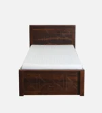 Lorixa Solid Wood Single Bed in Rich Walnut Tone - Image 2