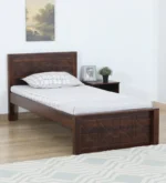 Lorixa Solid Wood Single Bed in Rich Walnut Tone