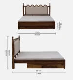 Morlenza Elegant Wooden Platform Bed in Honey Oak Finish - Image 7